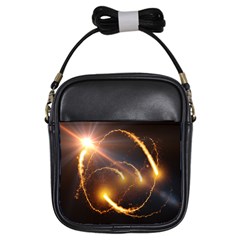 Flying Comets And Light Rays, Digital Art Girls Sling Bag by picsaspassion