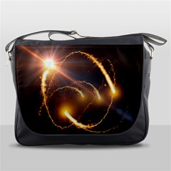 Flying Comets And Light Rays, Digital Art Messenger Bag by picsaspassion