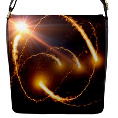 Flying Comets And Light Rays, Digital Art Flap Closure Messenger Bag (s) by picsaspassion