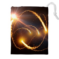 Flying Comets And Light Rays, Digital Art Drawstring Pouch (5xl) by picsaspassion