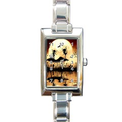 Cute Little Dancing Fairy In The Night Rectangle Italian Charm Watch by FantasyWorld7