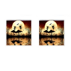 Cute Little Dancing Fairy In The Night Cufflinks (square) by FantasyWorld7