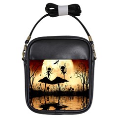 Cute Little Dancing Fairy In The Night Girls Sling Bag by FantasyWorld7