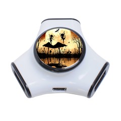 Cute Little Dancing Fairy In The Night 3-port Usb Hub by FantasyWorld7