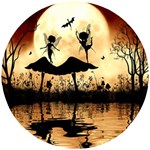 Cute Little Dancing Fairy In The Night Wooden Puzzle Round