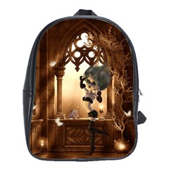 Little Dark Fairy In The Night School Bag (large) by FantasyWorld7