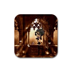 Little Dark Fairy In The Night Rubber Square Coaster (4 Pack)  by FantasyWorld7