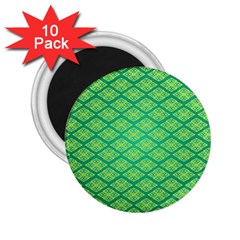 Pattern Texture Geometric Green 2 25  Magnets (10 Pack) 