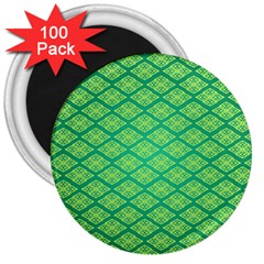 Pattern Texture Geometric Green 3  Magnets (100 Pack) by Mariart