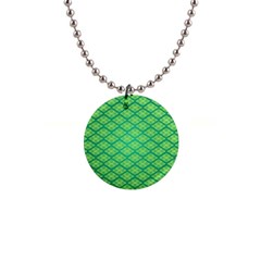 Pattern Texture Geometric Green 1  Button Necklace by Mariart