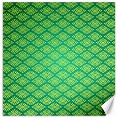 Pattern Texture Geometric Green Canvas 20  X 20  by Mariart