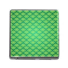 Pattern Texture Geometric Green Memory Card Reader (square 5 Slot) by Mariart