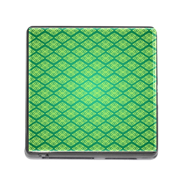 Pattern Texture Geometric Green Memory Card Reader (Square 5 Slot)