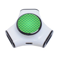 Pattern Texture Geometric Green 3-port Usb Hub by Mariart