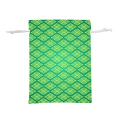 Pattern Texture Geometric Green Lightweight Drawstring Pouch (m)