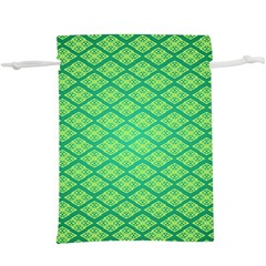 Pattern Texture Geometric Green  Lightweight Drawstring Pouch (xl)