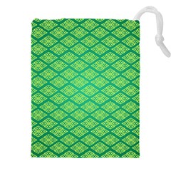 Pattern Texture Geometric Green Drawstring Pouch (5xl)