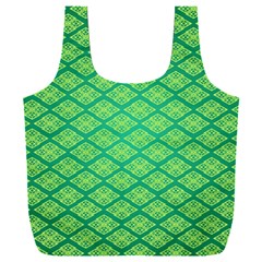 Pattern Texture Geometric Green Full Print Recycle Bag (xxxl)