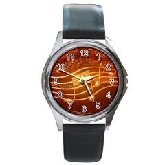 Music Notes Sound Musical Love Round Metal Watch by HermanTelo