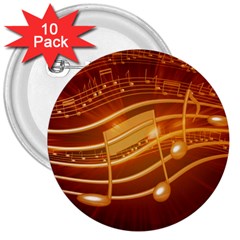 Music Notes Sound Musical Love 3  Buttons (10 Pack)  by HermanTelo