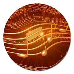 Music Notes Sound Musical Love Magnet 5  (round) by HermanTelo