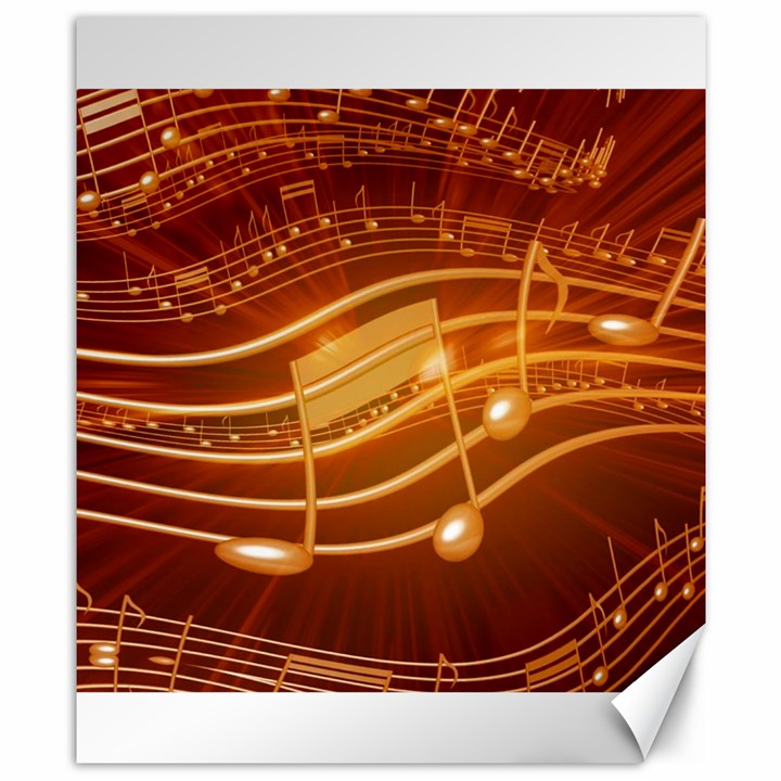 Music Notes Sound Musical Love Canvas 8  x 10 