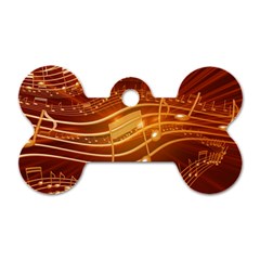 Music Notes Sound Musical Love Dog Tag Bone (one Side)