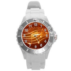 Music Notes Sound Musical Love Round Plastic Sport Watch (l) by HermanTelo