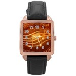 Music Notes Sound Musical Love Rose Gold Leather Watch  Front