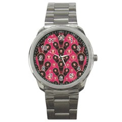 Background Abstract Pattern Sport Metal Watch