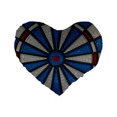 Darts Throw Standard 16  Premium Heart Shape Cushions by HermanTelo