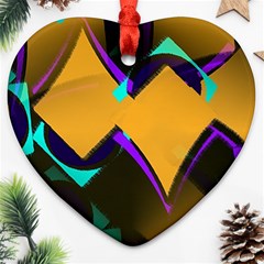 Geometric Gradient Psychedelic Heart Ornament (two Sides) by HermanTelo