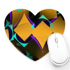 Geometric Gradient Psychedelic Heart Mousepads