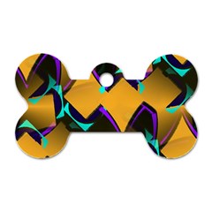 Geometric Gradient Psychedelic Dog Tag Bone (one Side) by HermanTelo