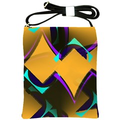 Geometric Gradient Psychedelic Shoulder Sling Bag by HermanTelo