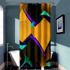 Geometric Gradient Psychedelic Shower Curtain 36  X 72  (stall) 