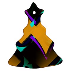 Geometric Gradient Psychedelic Christmas Tree Ornament (two Sides)