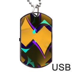 Geometric Gradient Psychedelic Dog Tag Usb Flash (one Side)