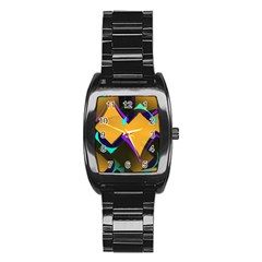 Geometric Gradient Psychedelic Stainless Steel Barrel Watch