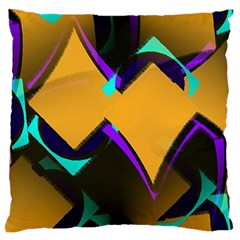 Geometric Gradient Psychedelic Large Flano Cushion Case (one Side)