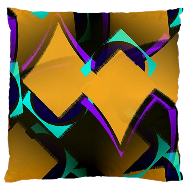 Geometric Gradient Psychedelic Large Flano Cushion Case (Two Sides)