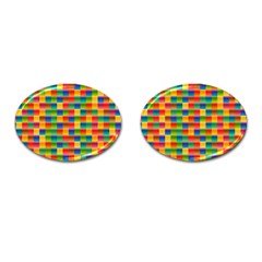 Background Colorful Abstract Cufflinks (oval) by HermanTelo