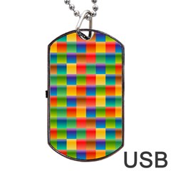 Background Colorful Abstract Dog Tag Usb Flash (one Side)