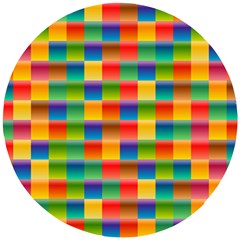 Background Colorful Abstract Wooden Puzzle Round