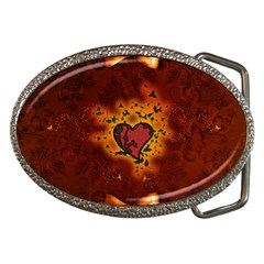 Beautiful Heart With Leaves Belt Buckles by FantasyWorld7