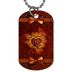 Beautiful Heart With Leaves Dog Tag (two Sides) by FantasyWorld7