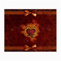 Beautiful Heart With Leaves Small Glasses Cloth by FantasyWorld7