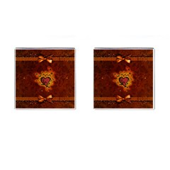 Beautiful Heart With Leaves Cufflinks (square) by FantasyWorld7