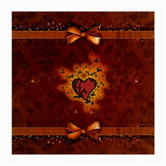 Beautiful Heart With Leaves Medium Glasses Cloth by FantasyWorld7