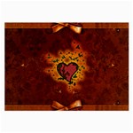 Beautiful Heart With Leaves Large Glasses Cloth (2 Sides) Front